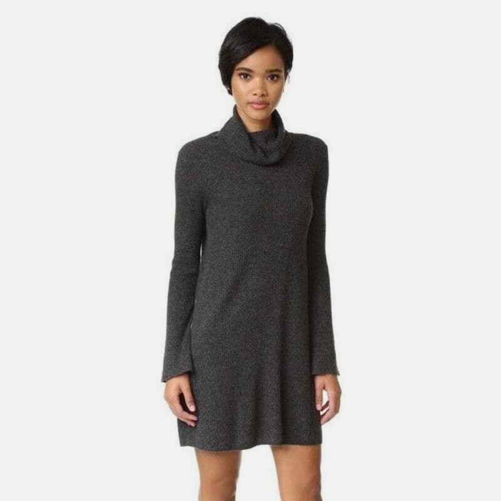 Madewell Bell-sleeve Turtleneck Wool Blend Sweater-Dress Gray Size‎ XXS Stretch